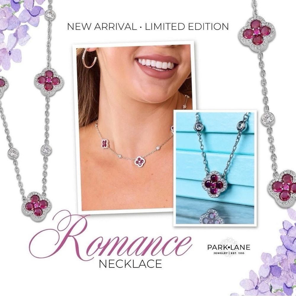 Park Lane Romance Necklace - Silver and Purple